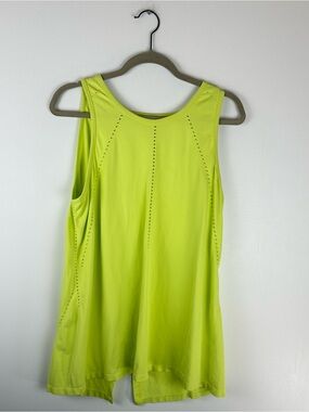 Athleta Tank Top Womens Large Knit Lightweight Breathable Active Neon Green